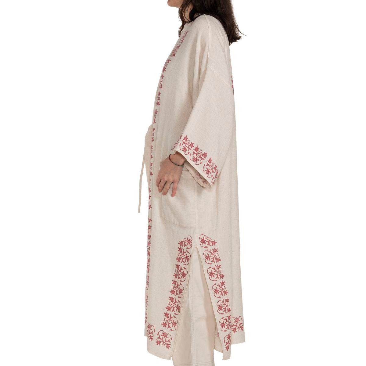 Asena Caftan Natural - Bordeaux