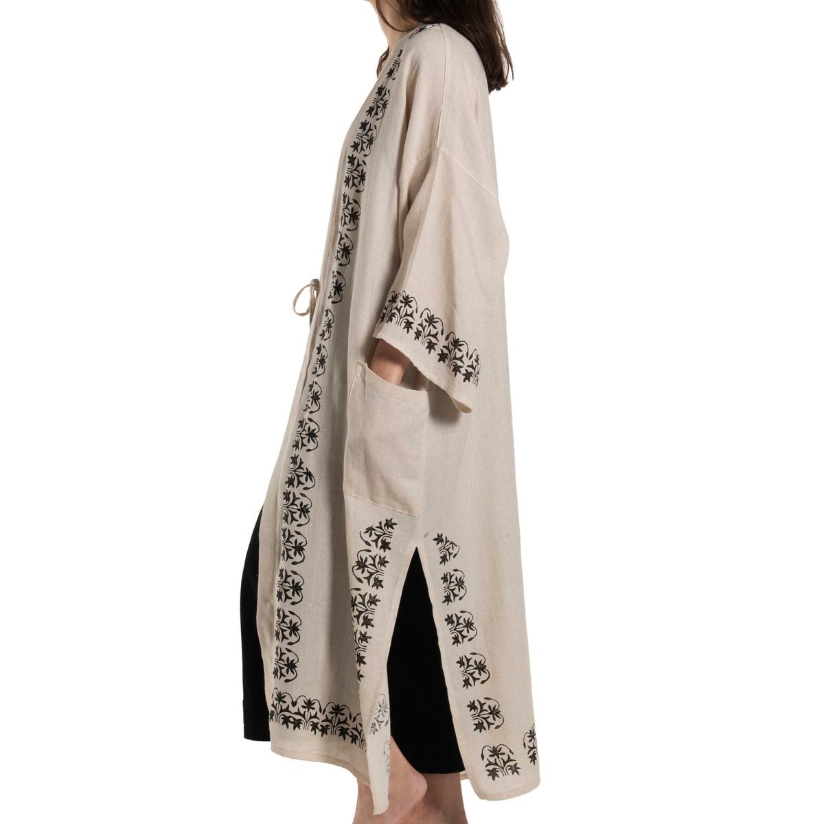 Asena Caftan Natural - Black
