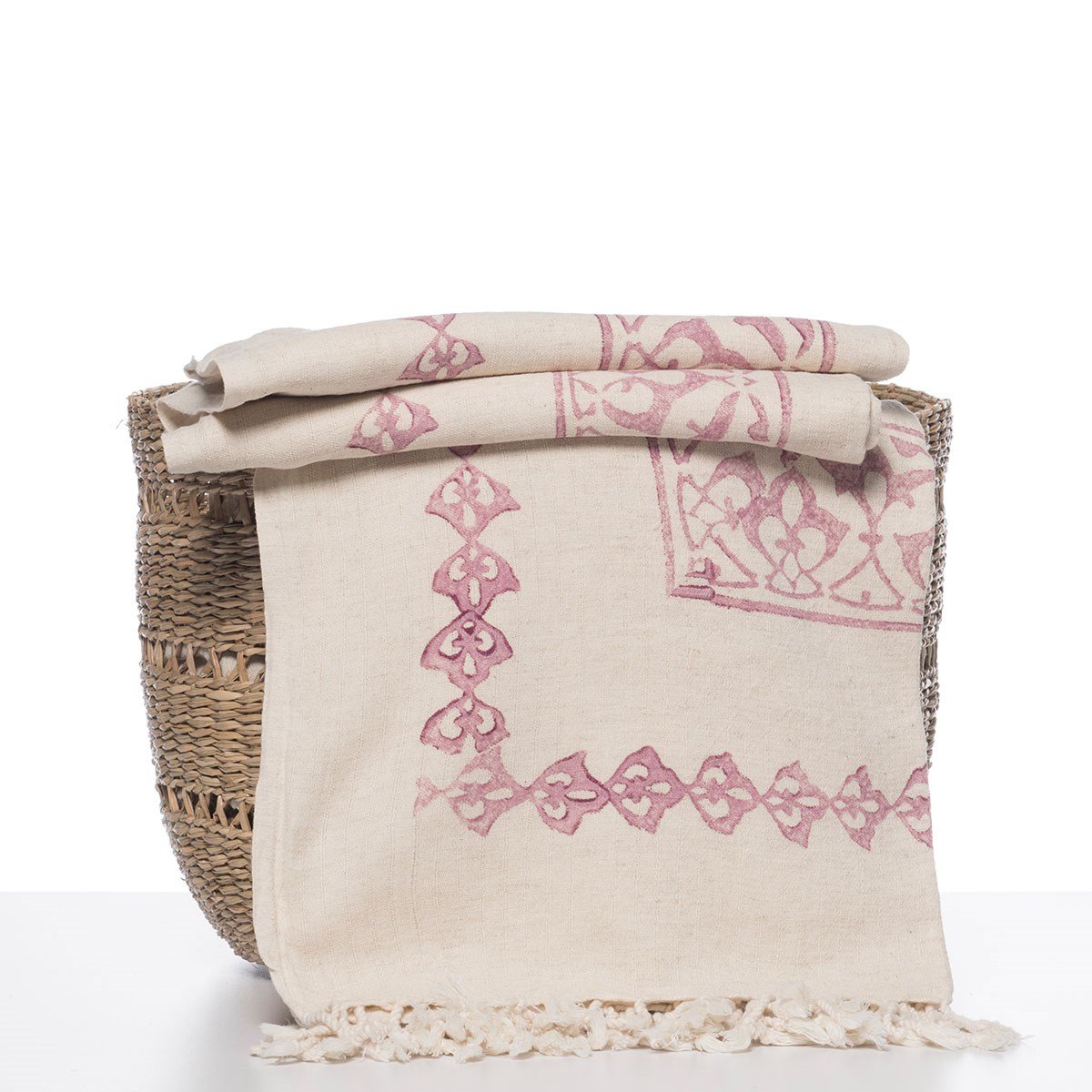 Ayana Throw Natural - Dusty Rose
