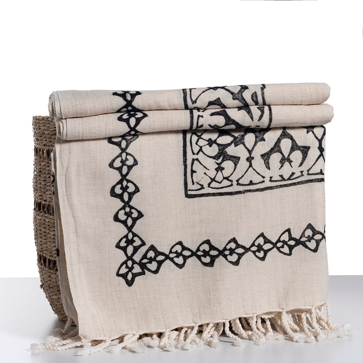 Ayana Throw Natural - Black