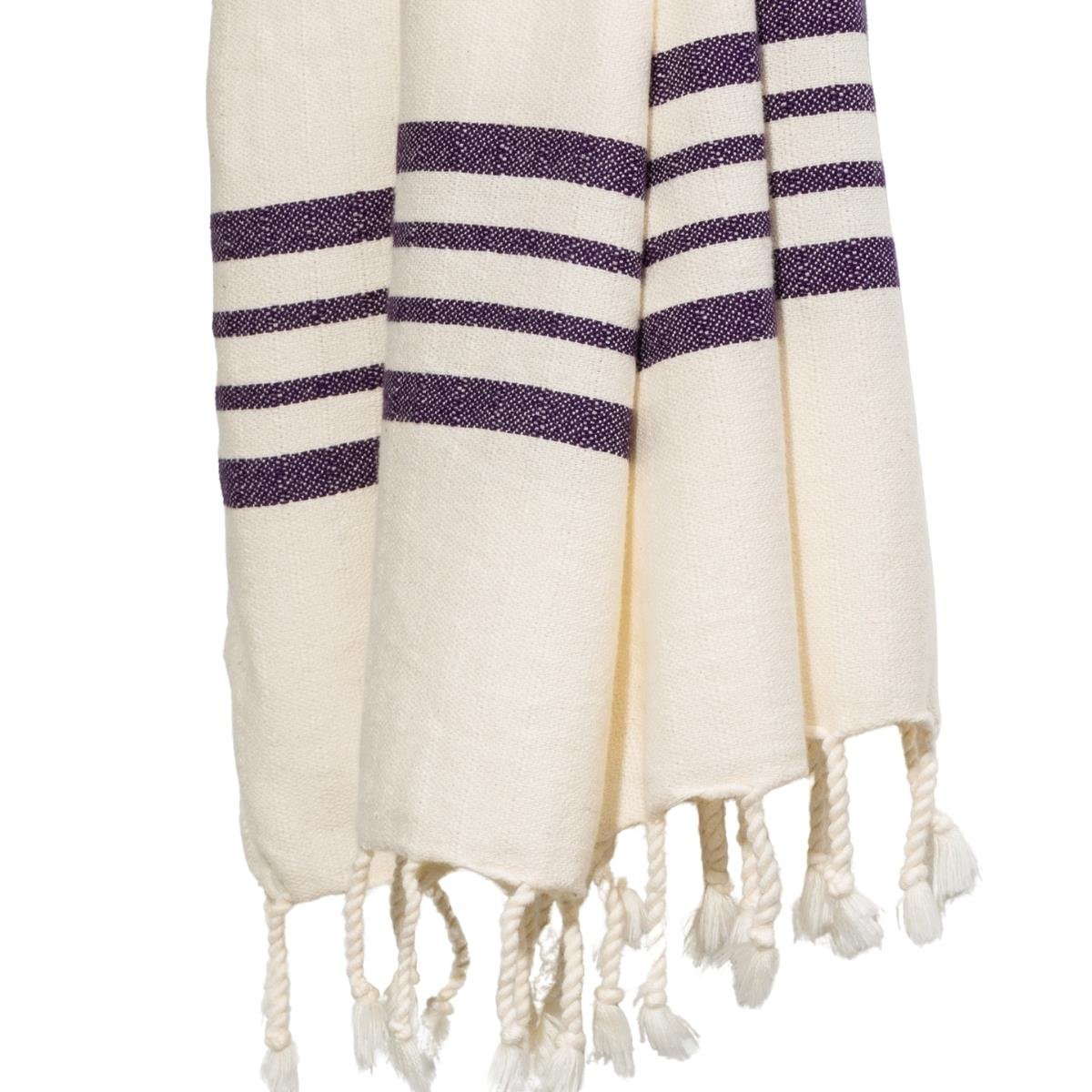 Bath & Beach Towel Krem Sultan Peştemal Ham - Koyu Mor