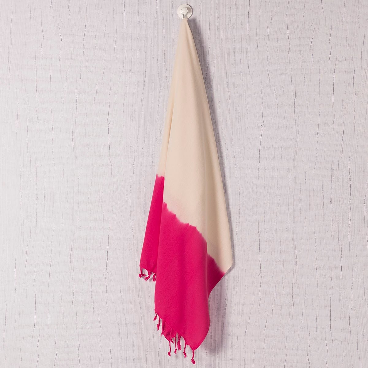 Tie Dye Peshtemal Natural - Fuchsia