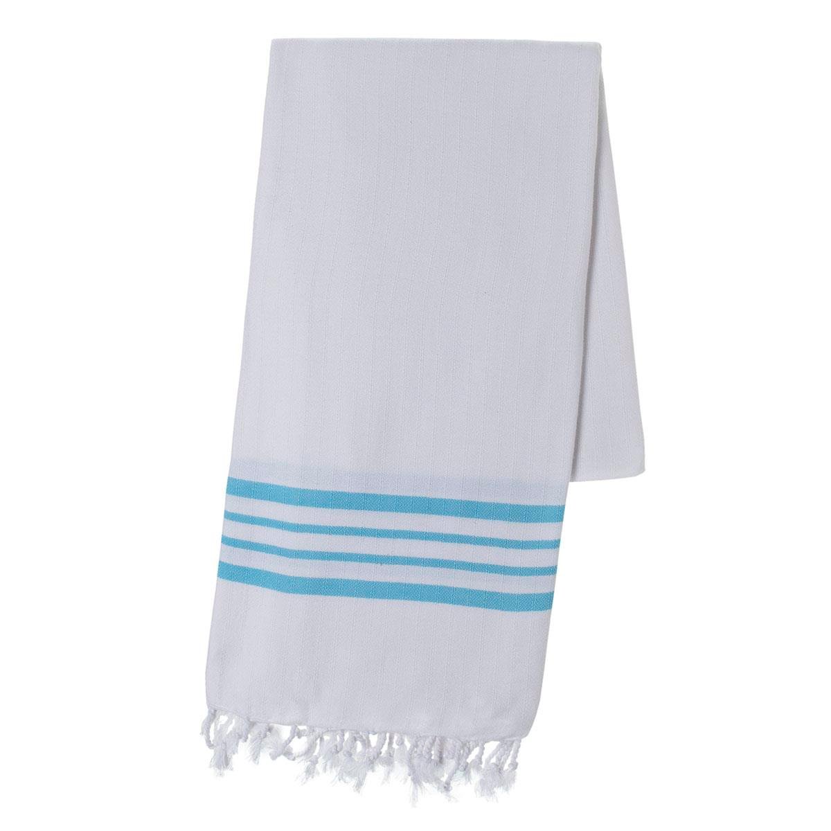 White Sultan Peshtemal White - Turquoise