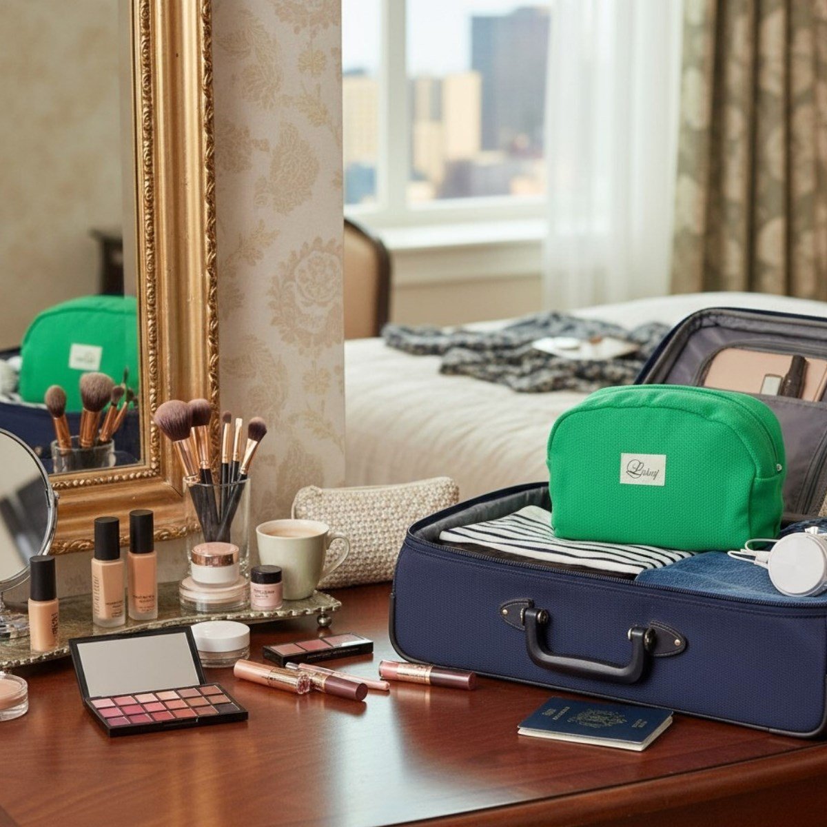 Make Up Bag Green Bee
