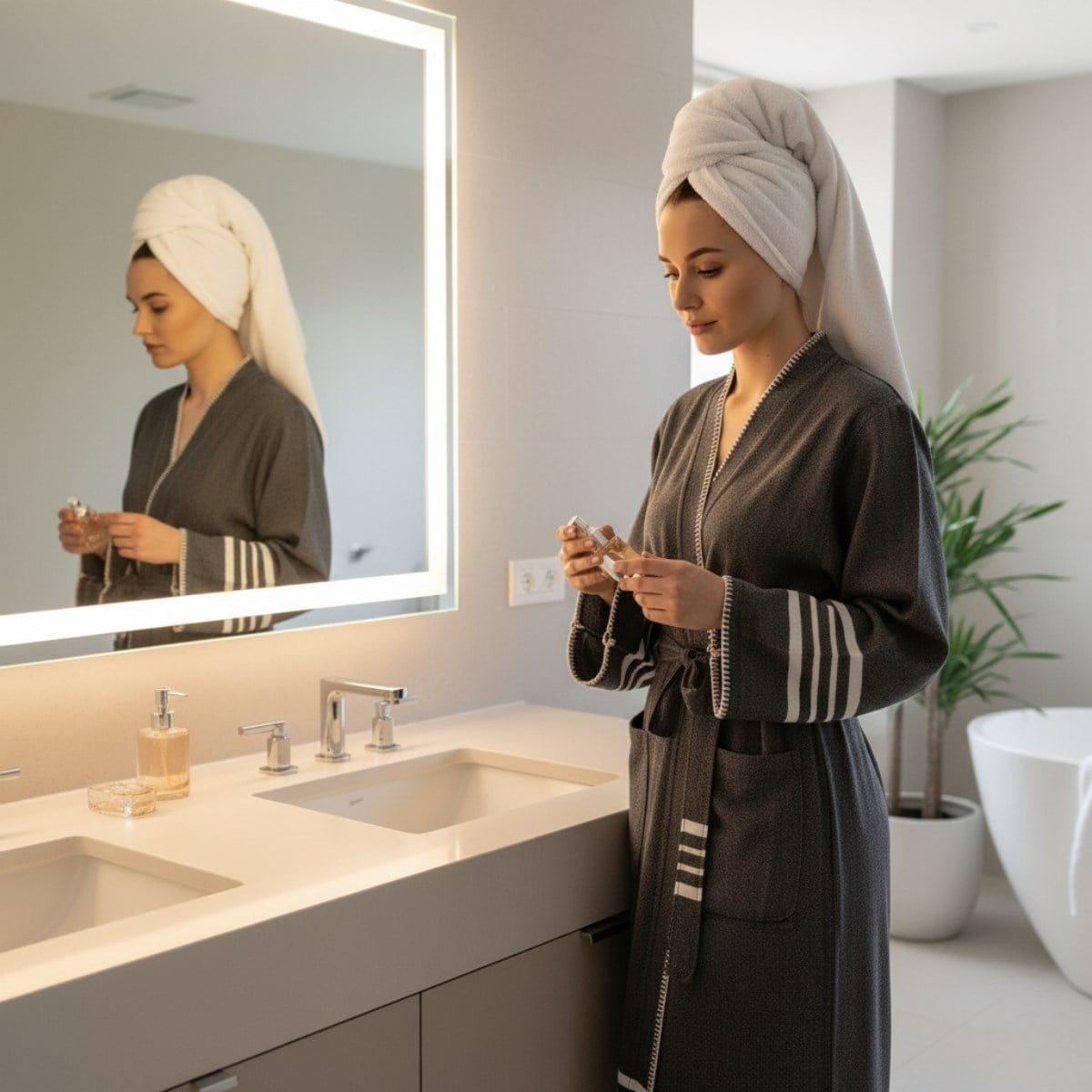 Coban Sultan Bathrobe Kimono Black