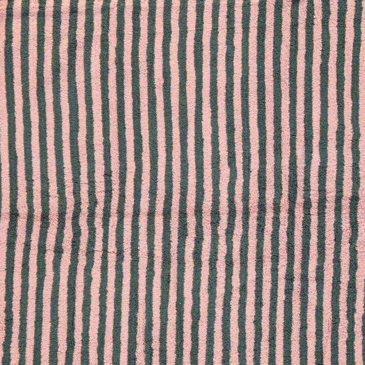 Dikine Çizgili Havlu Koyu Gri - Gül Pembe