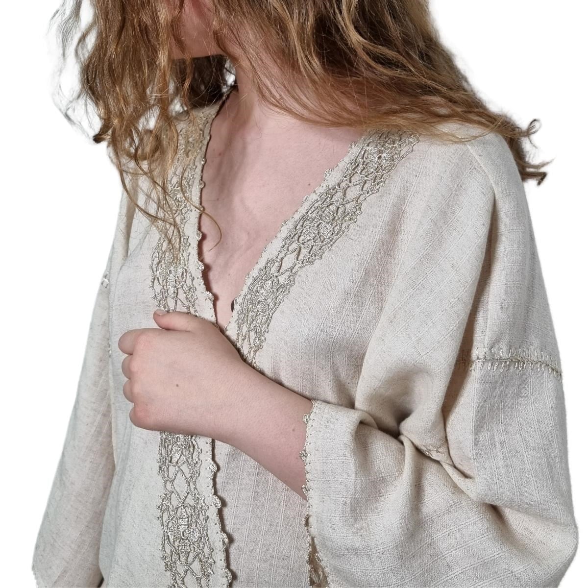 Hand Crochet Dressing Gown Natural