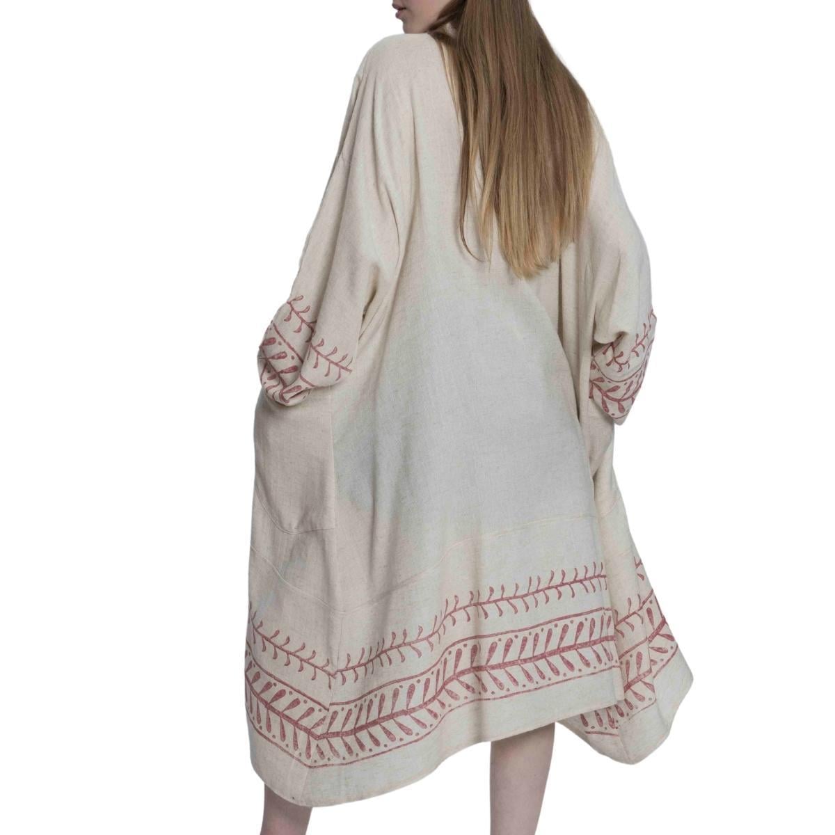 Gazel Caftan Natural - Bordeaux