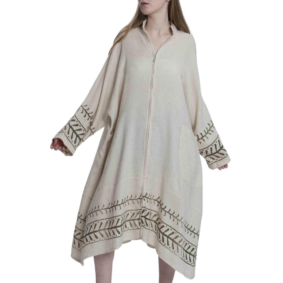 Gazel Caftan Natural - Khaki