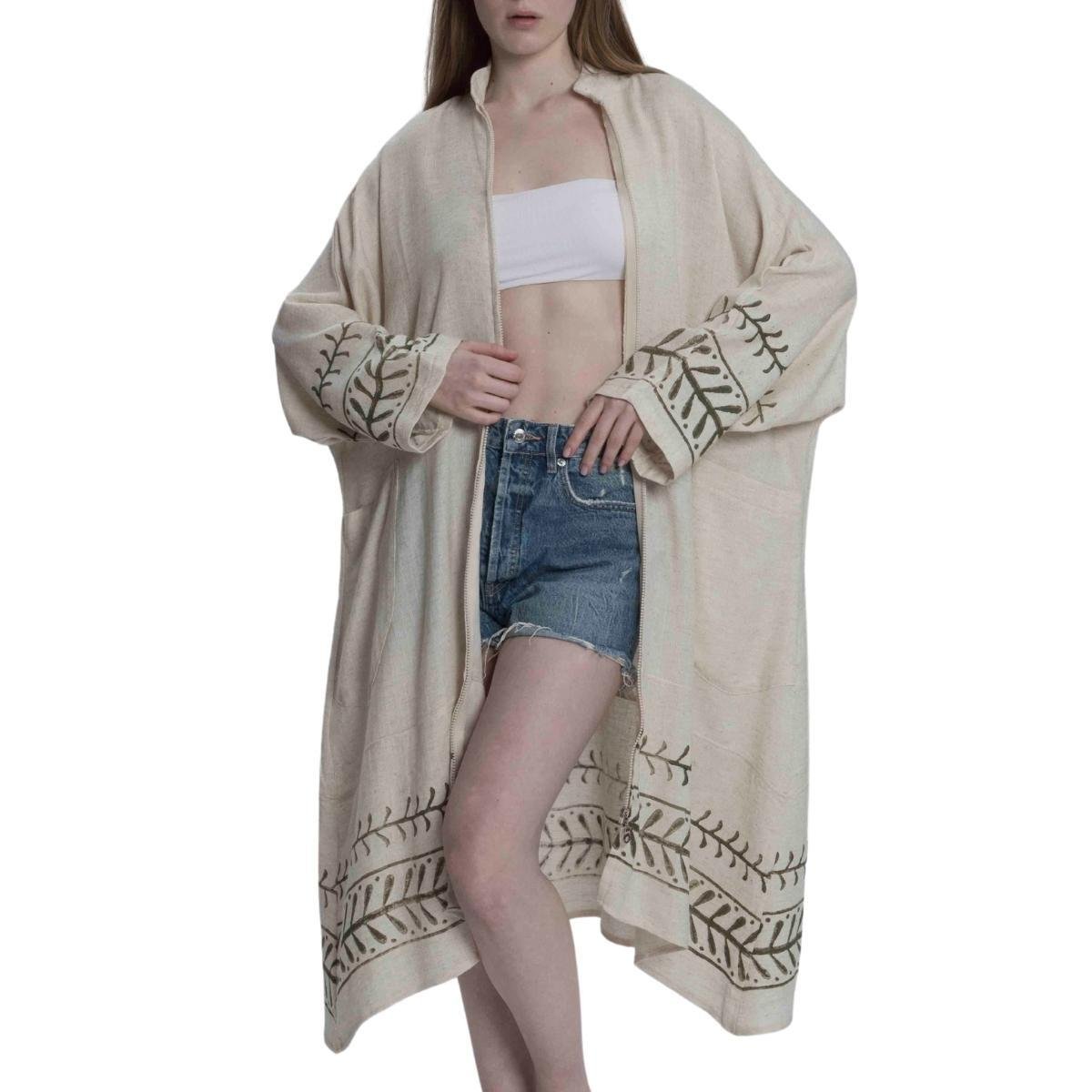 Gazel Caftan Natural - Khaki