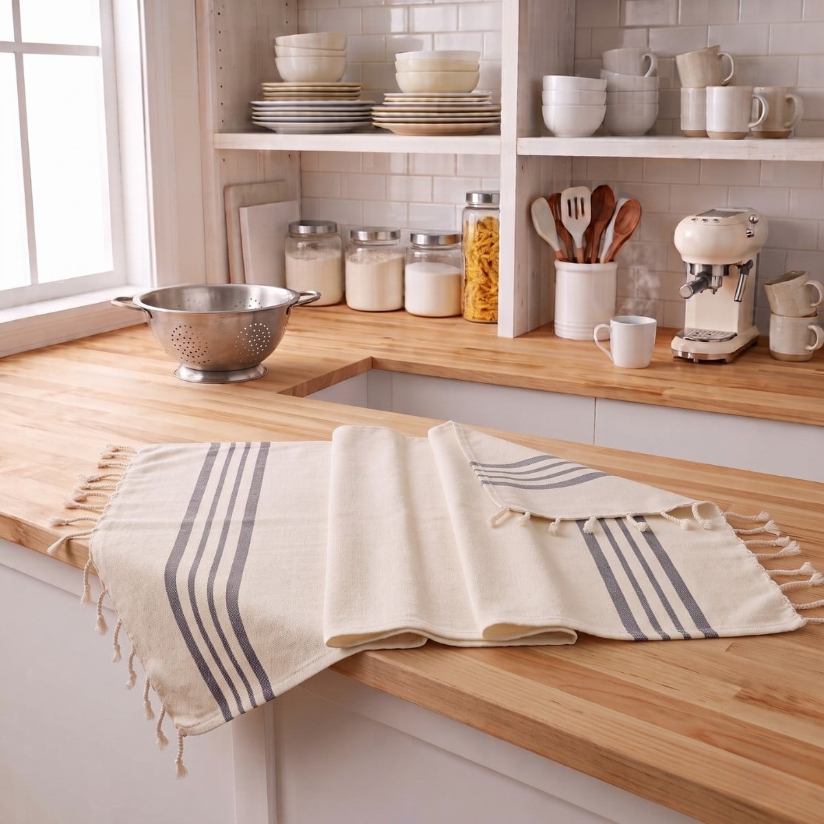 Hand Towel Krem Sultan Peshkir Natural - Dark Grey