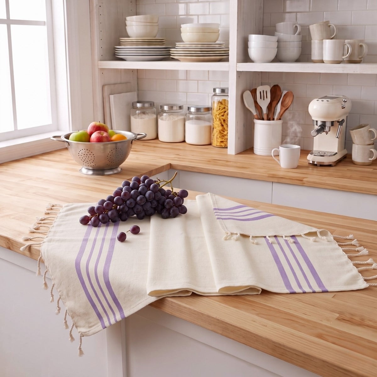 Hand Towel Krem Sultan Peshkir Natural - Lilac