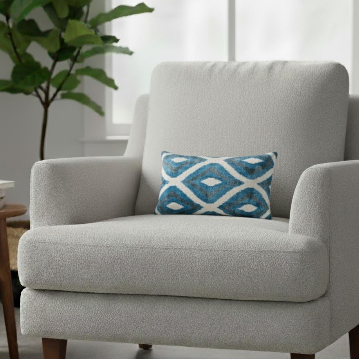 İkat İkat Yastık Kılıfı Mavi B.Baklava