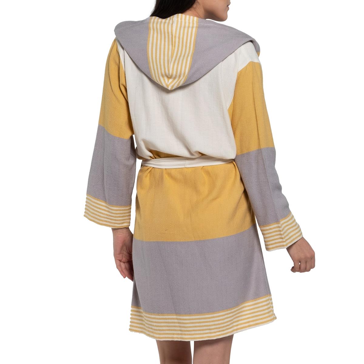 Twin Sultan Bathrobe with Hood Yellow - Taupe - Natural