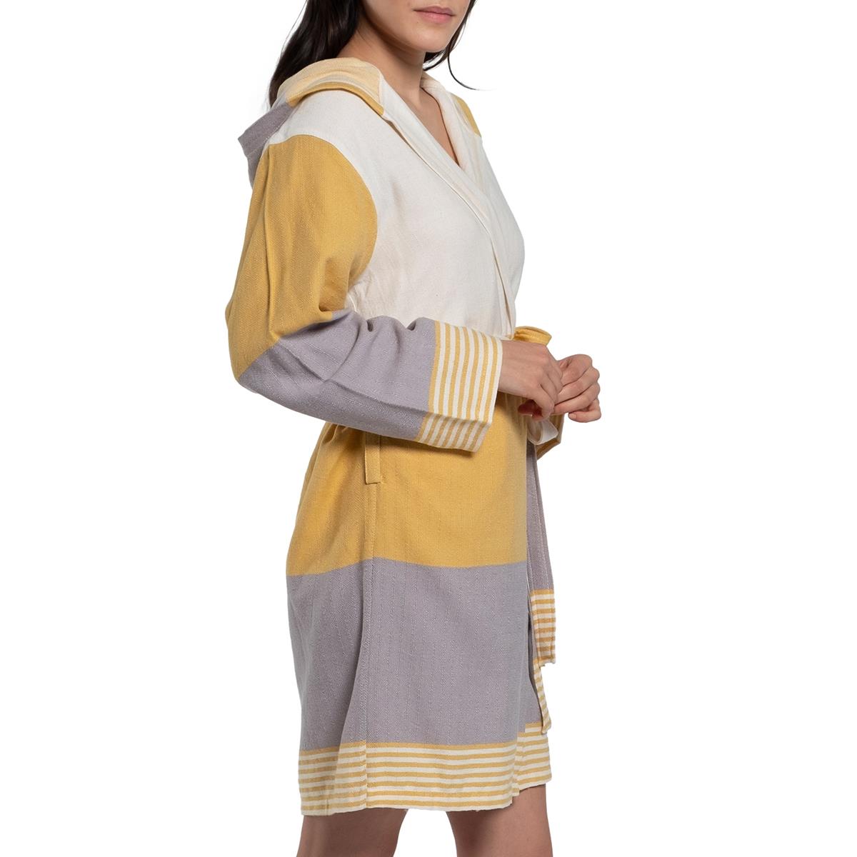 Twin Sultan Bathrobe with Hood Yellow - Taupe - Natural