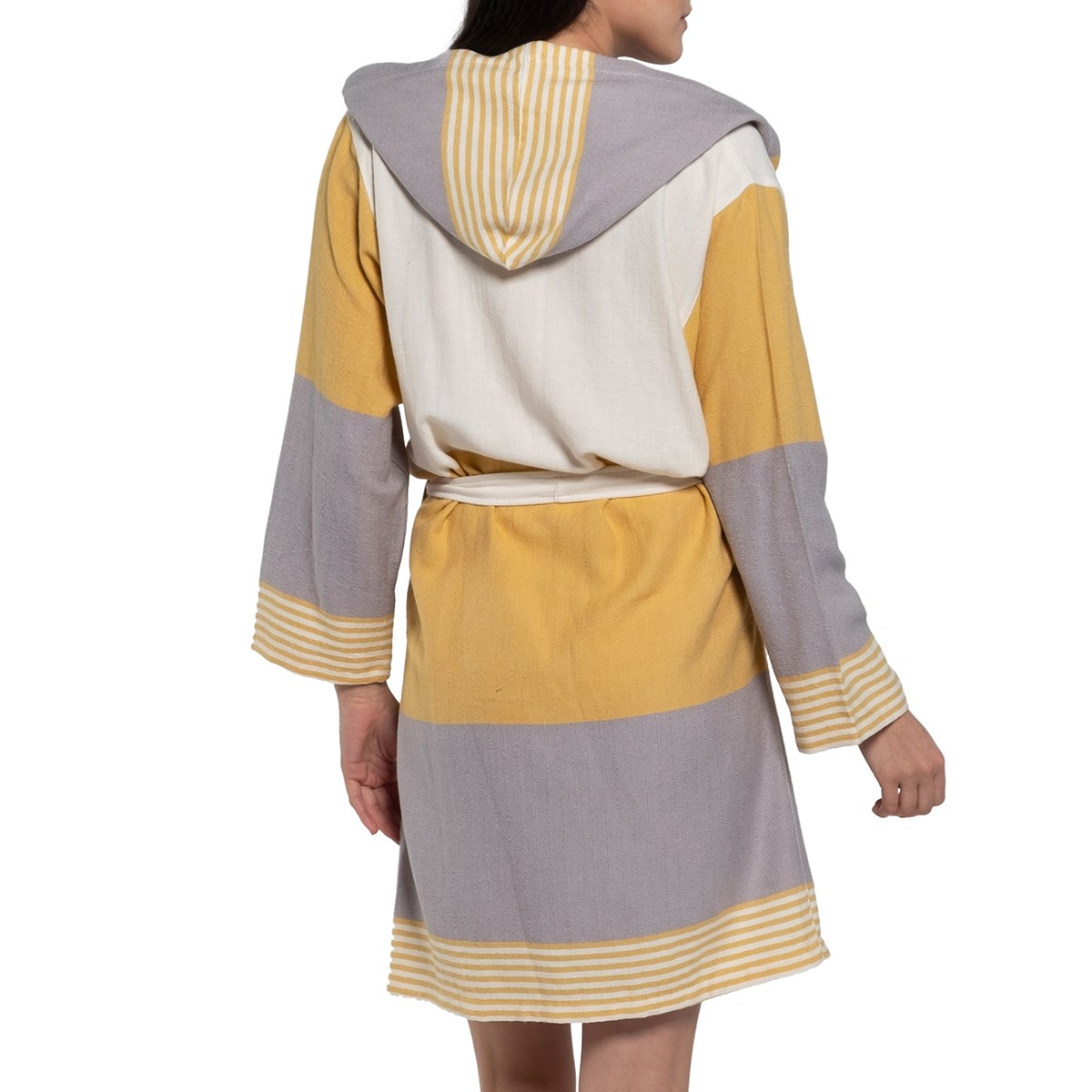 Twin Sultan Bathrobe with Hood Yellow - Taupe - Natural