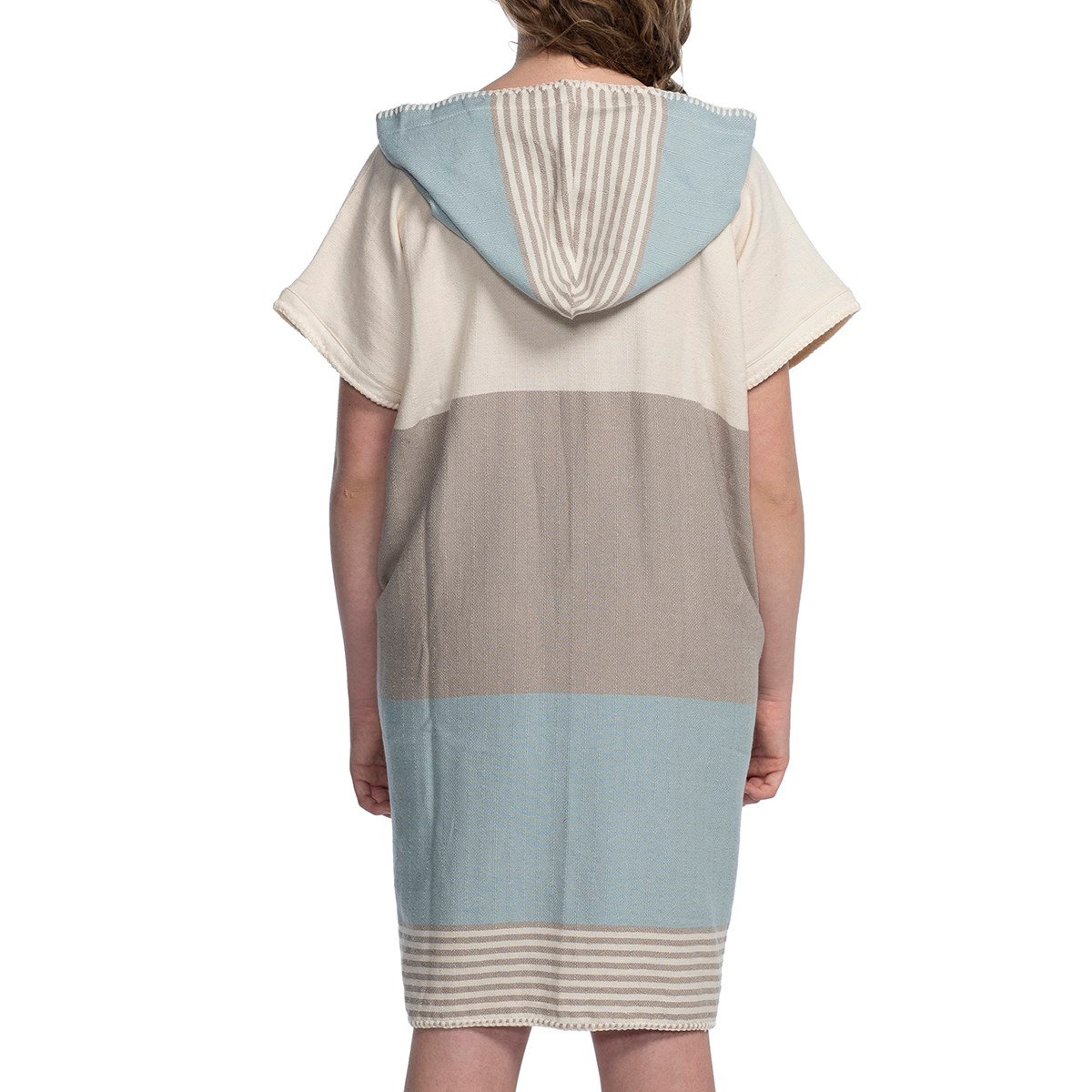 Twin Sultan Poncho Taupe - Light Blue - Natural