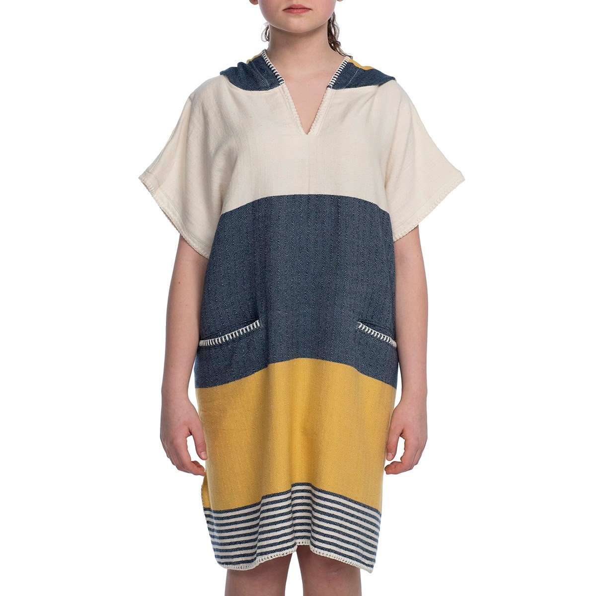 Twin Sultan Poncho Navy - Yellow - Natural