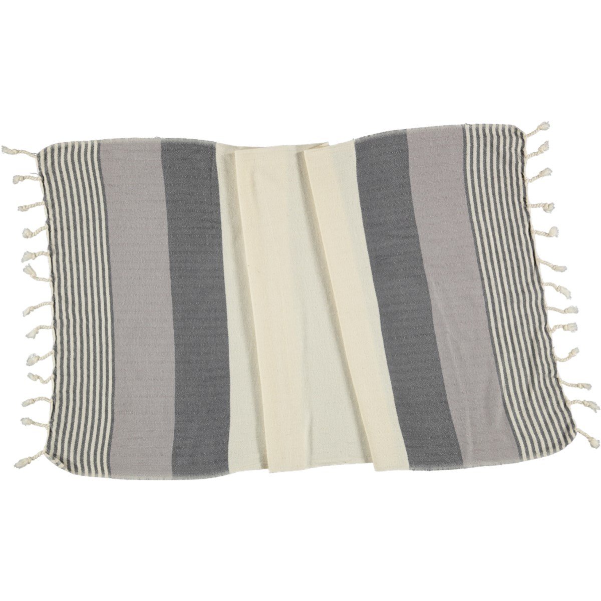 Twin Sultan Peshkir Dark Grey - Light Grey - Natural