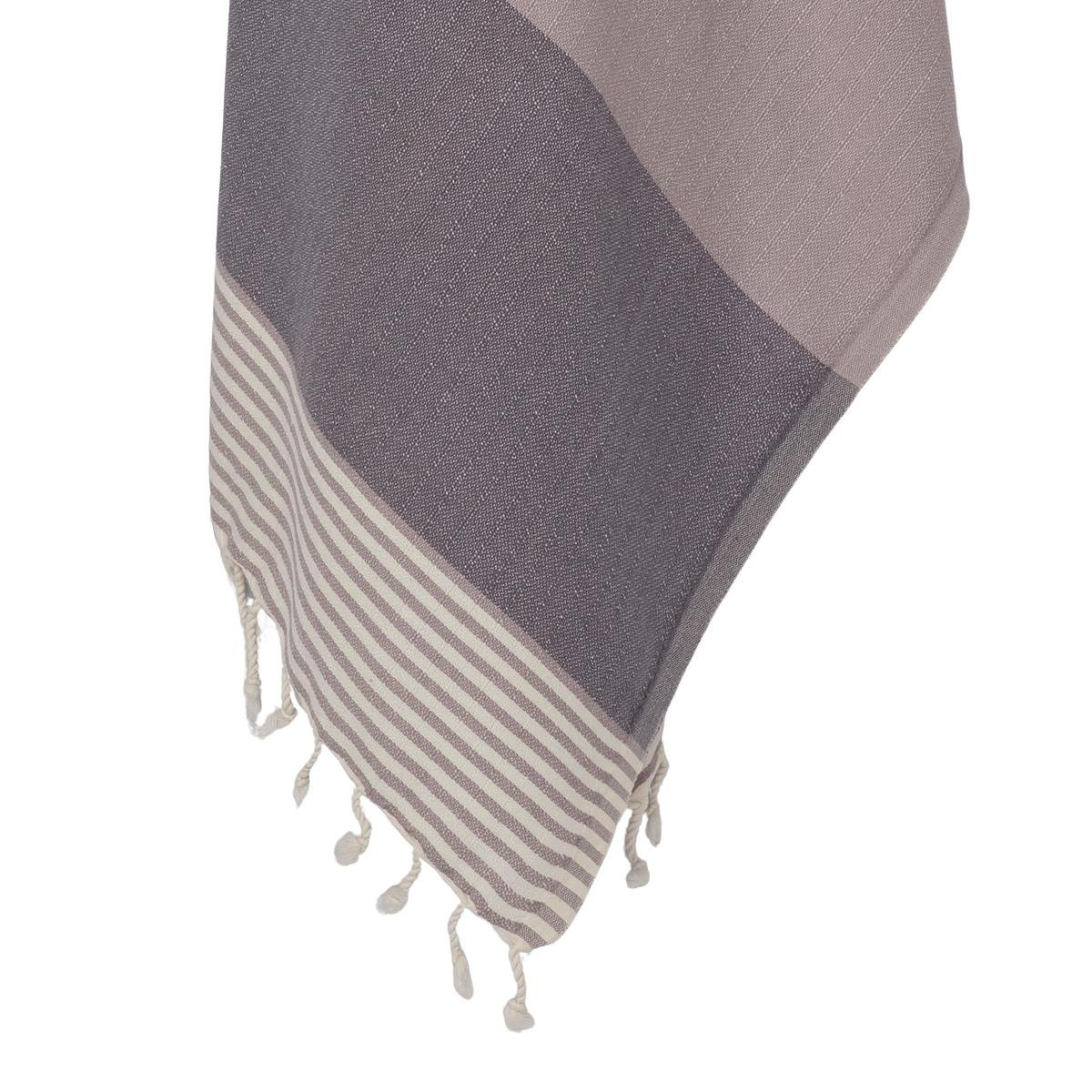 Twin Sultan Peshtemal Light Grey - Dark Grey - Natural