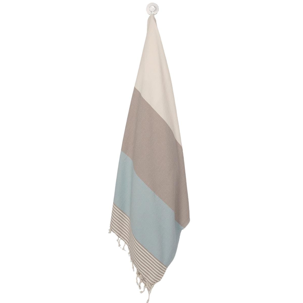 Twin Sultan Peshtemal Taupe - Light Blue - Natural
