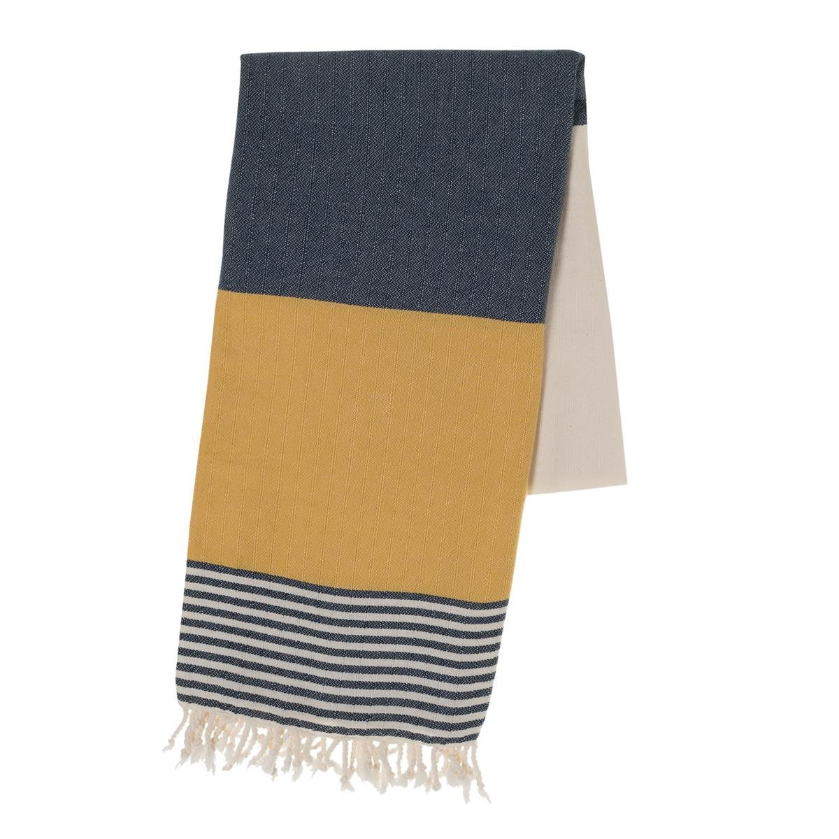 Twin Sultan Peshtemal Navy - Yellow - Natural