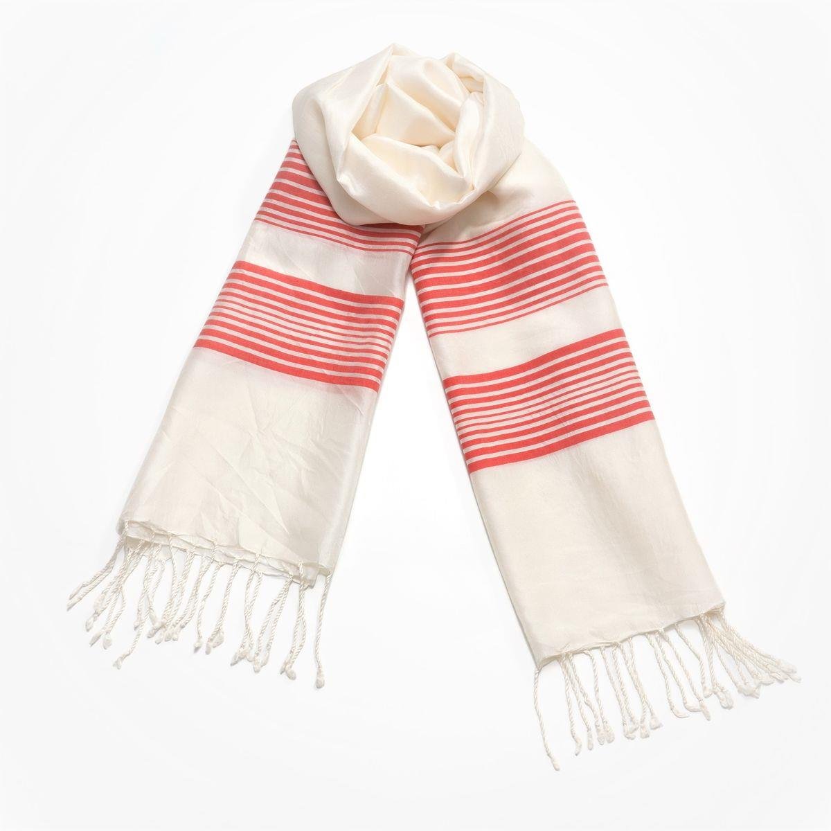 Silk Thin Line Foulard Coral