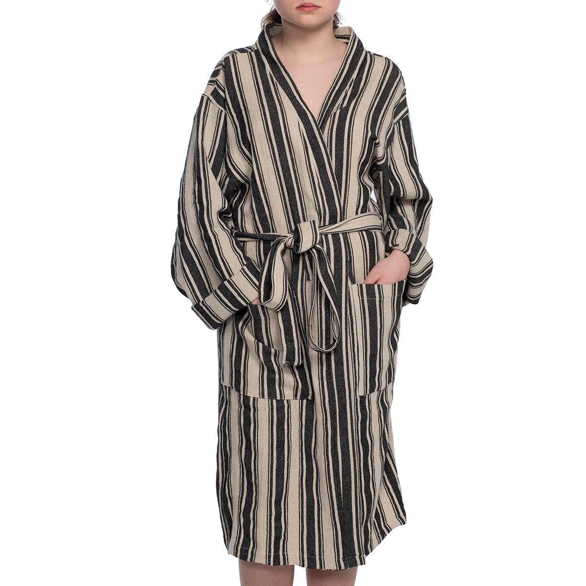 Karakız Kimono Yaka Bornoz Siyah