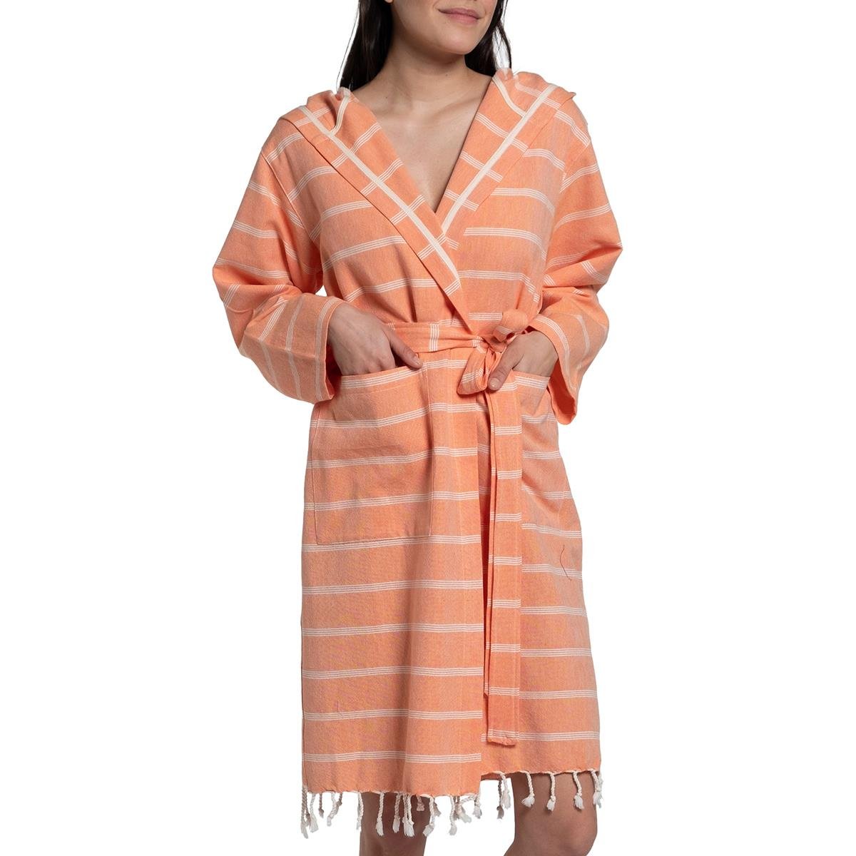Kokosh Bathrobe with Hood Orange