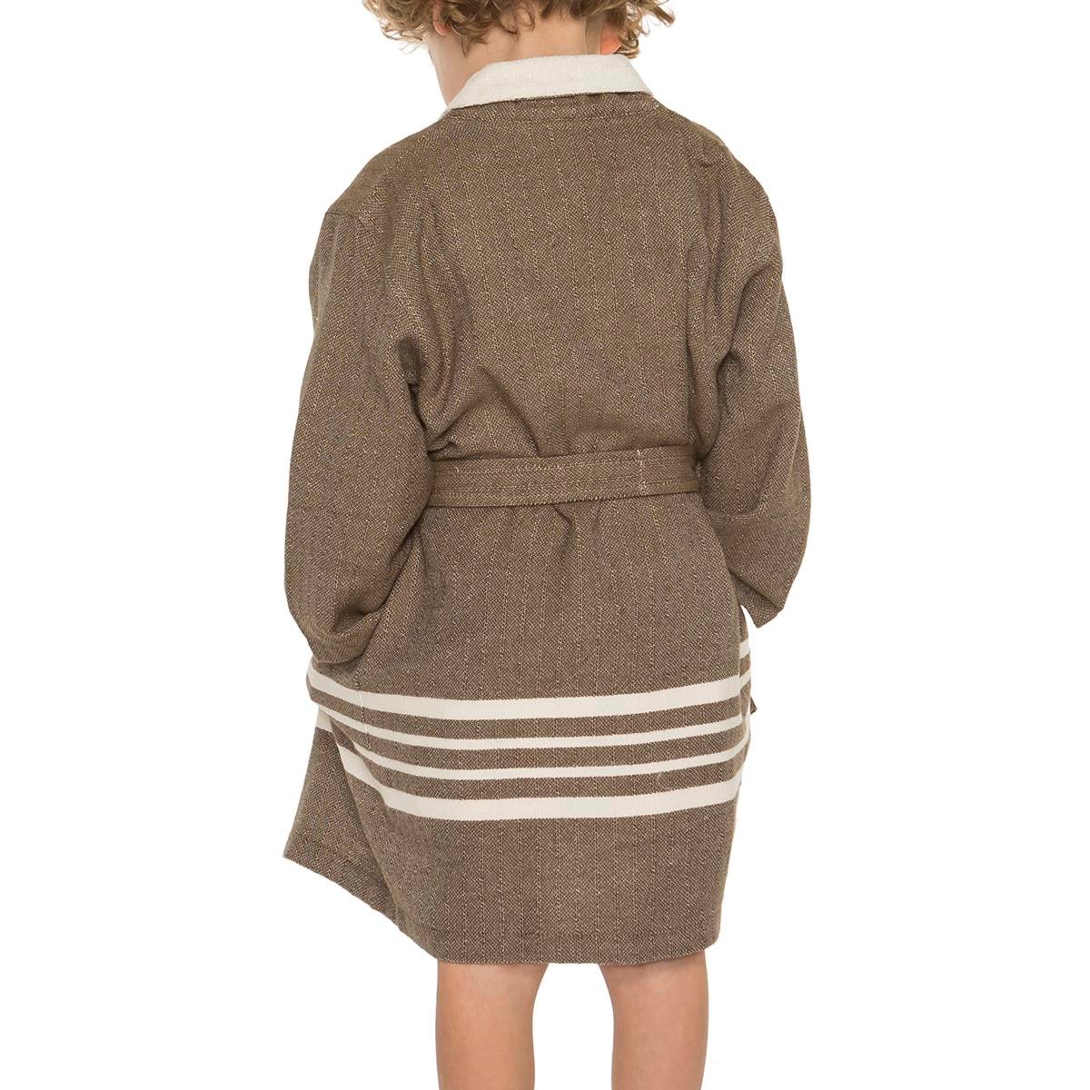 Krem Sultan with Terry Lining Kids Bathrobe Khaki