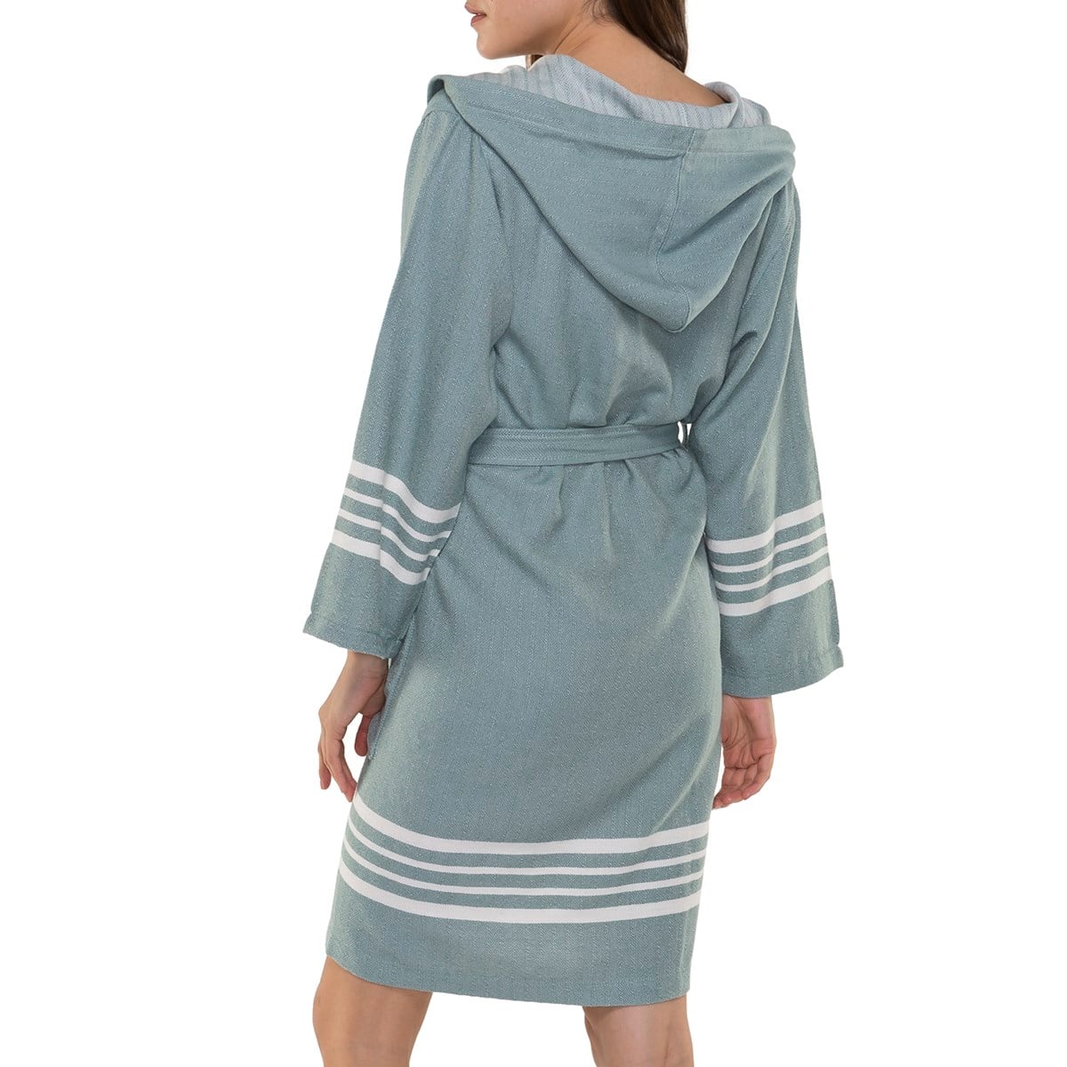 Krem Sultan Bathrobe with Hood Almond Green