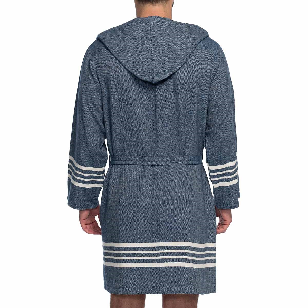 Krem Sultan Bathrobe with Hood Navy