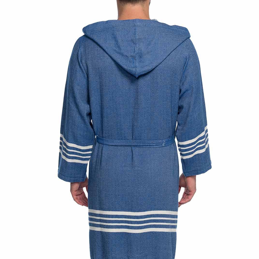 Krem Sultan Bathrobe with Hood Royal Blue