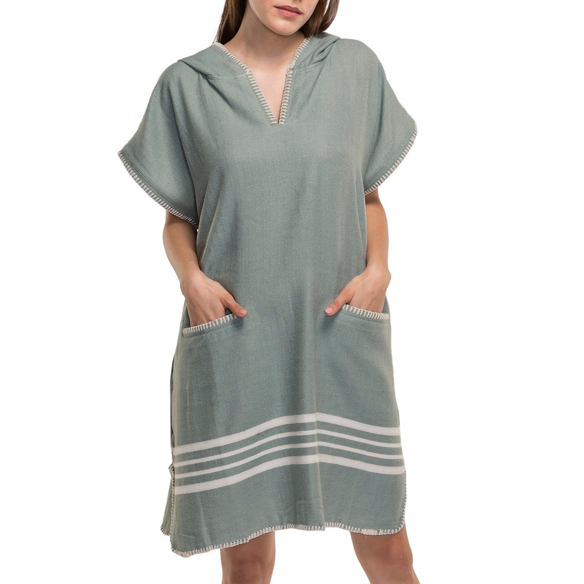 Krem Sultan Poncho Almond Green