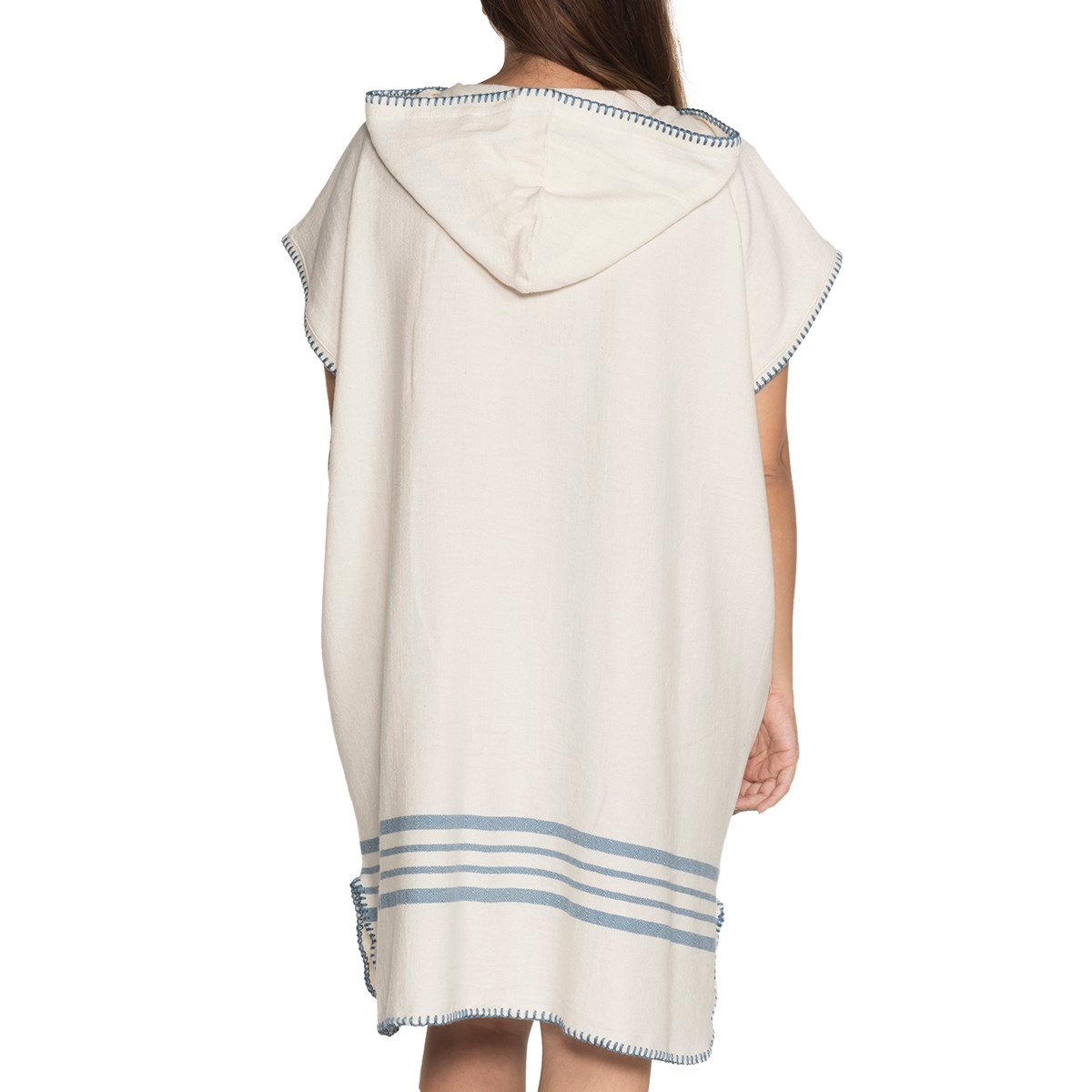 Krem Sultan Poncho Natural - Air Blue