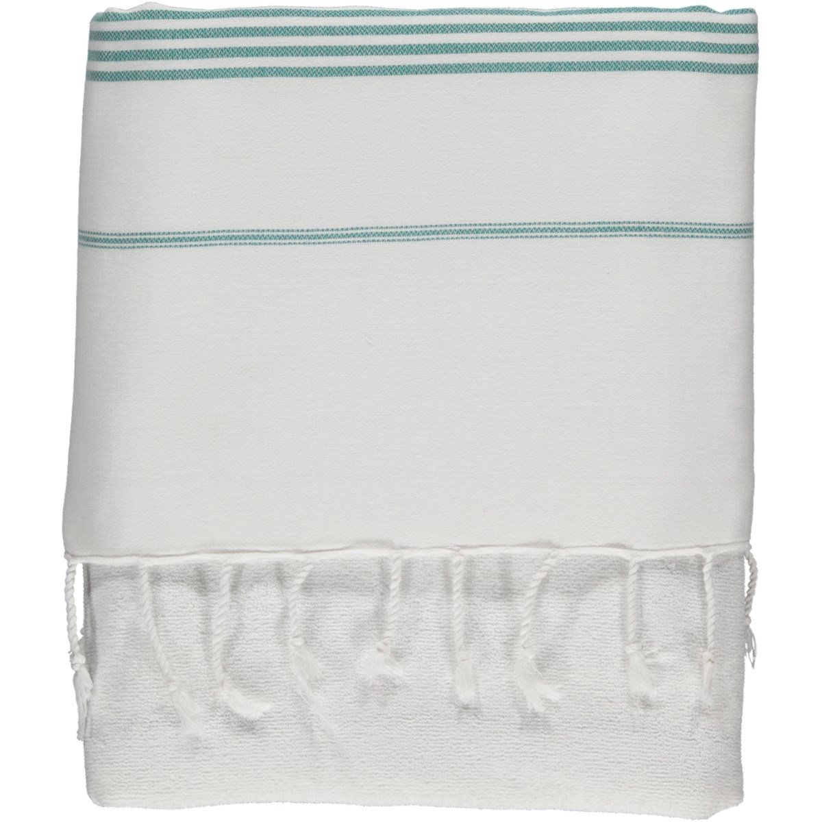 Leyla Peshtemal with Towel White - Fanfare Green