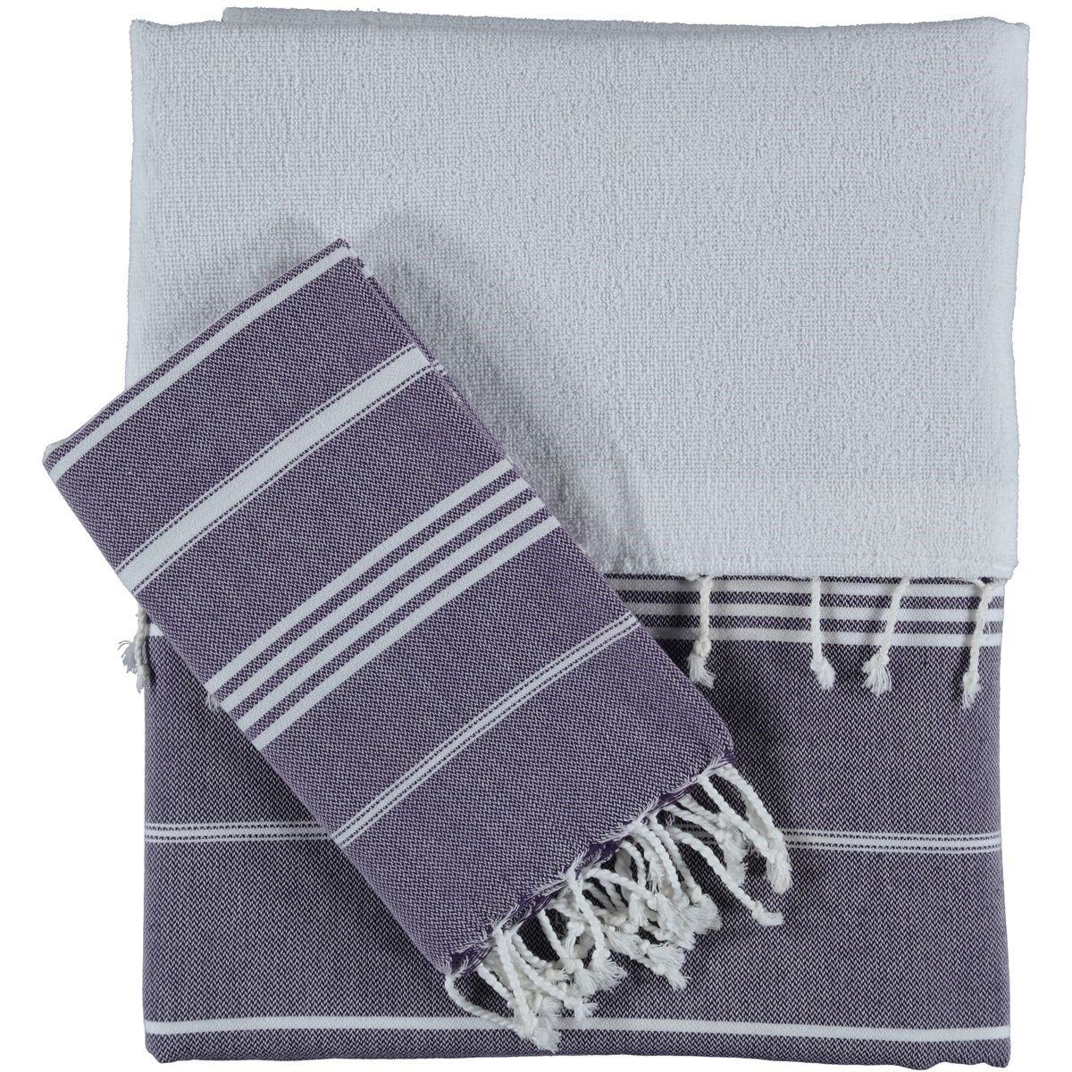 Leyla Peshtemal with Towel Dark Purple