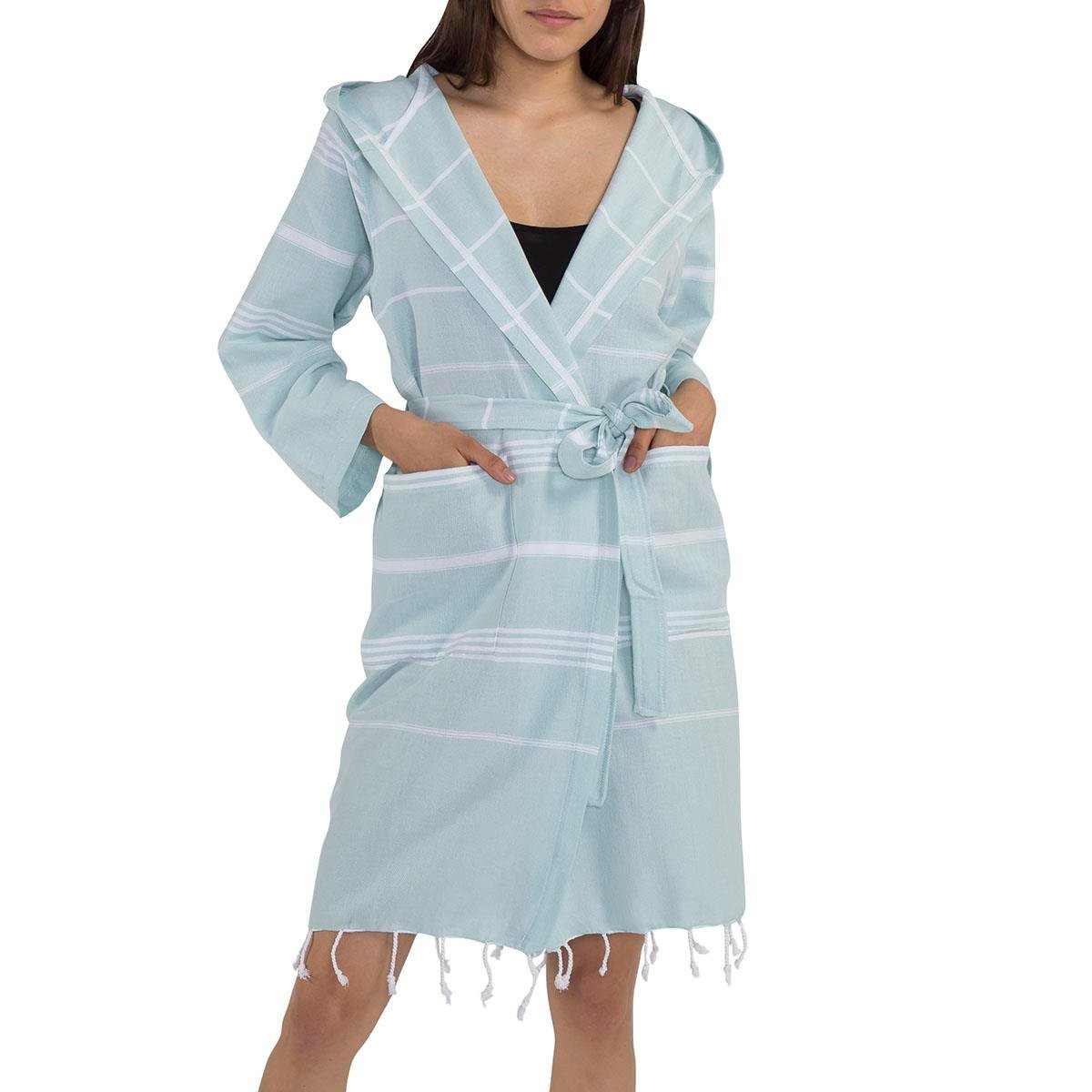 Leyla Bathrobe with Hood Mint Green