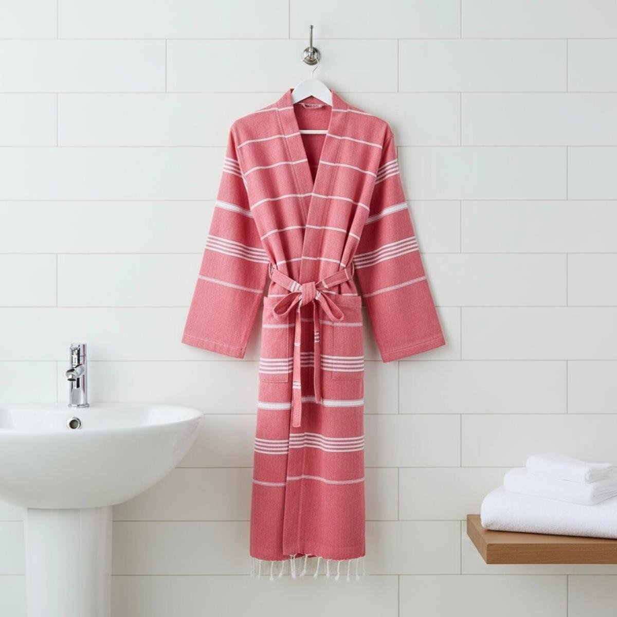 Leyla Bathrobe Kimono Red