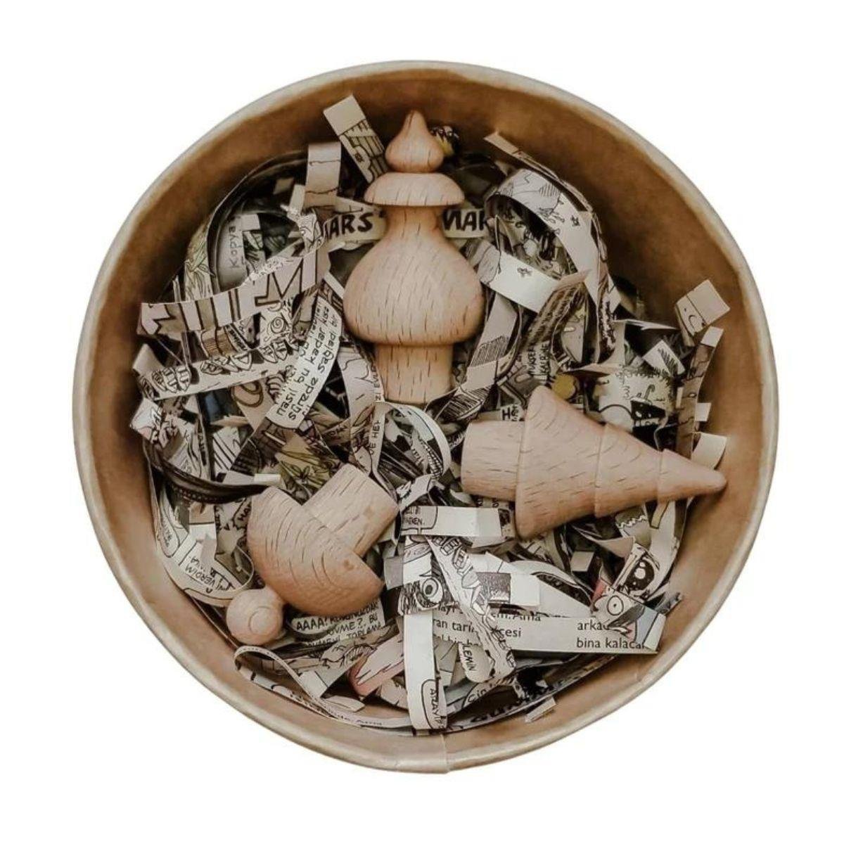 Solid Wood Mixed Bottle Cap 3 Way Set Home Accessories Natural