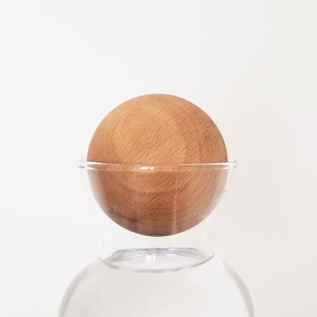 Solid Wood Sphere Karaf / Bottle / Jug Cover Home Accessories Natural