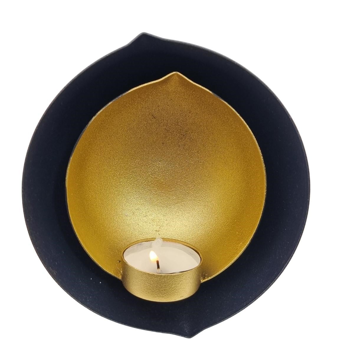 Candle Holder Sconce Home Accessories Black - Gold