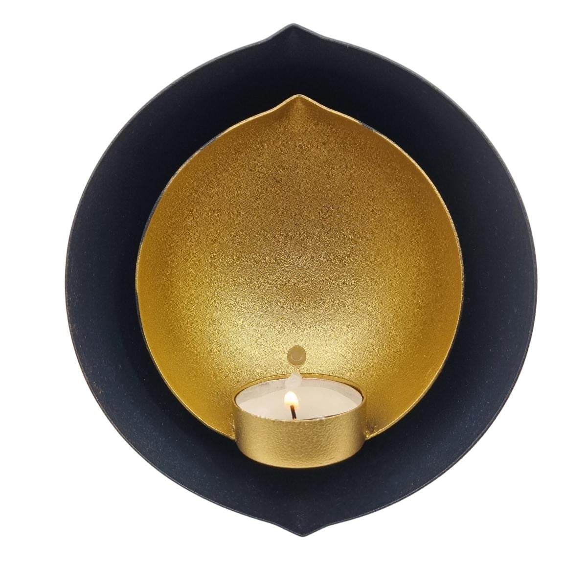 Candle Holder Sconce Home Accessories Black - Gold