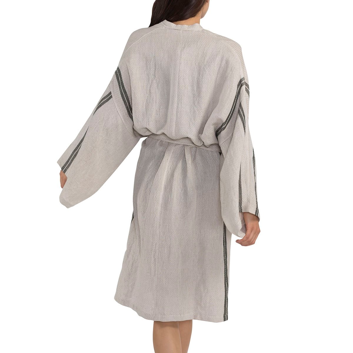 Honeycomb Dressing Gown Dark Grey - Khaki
