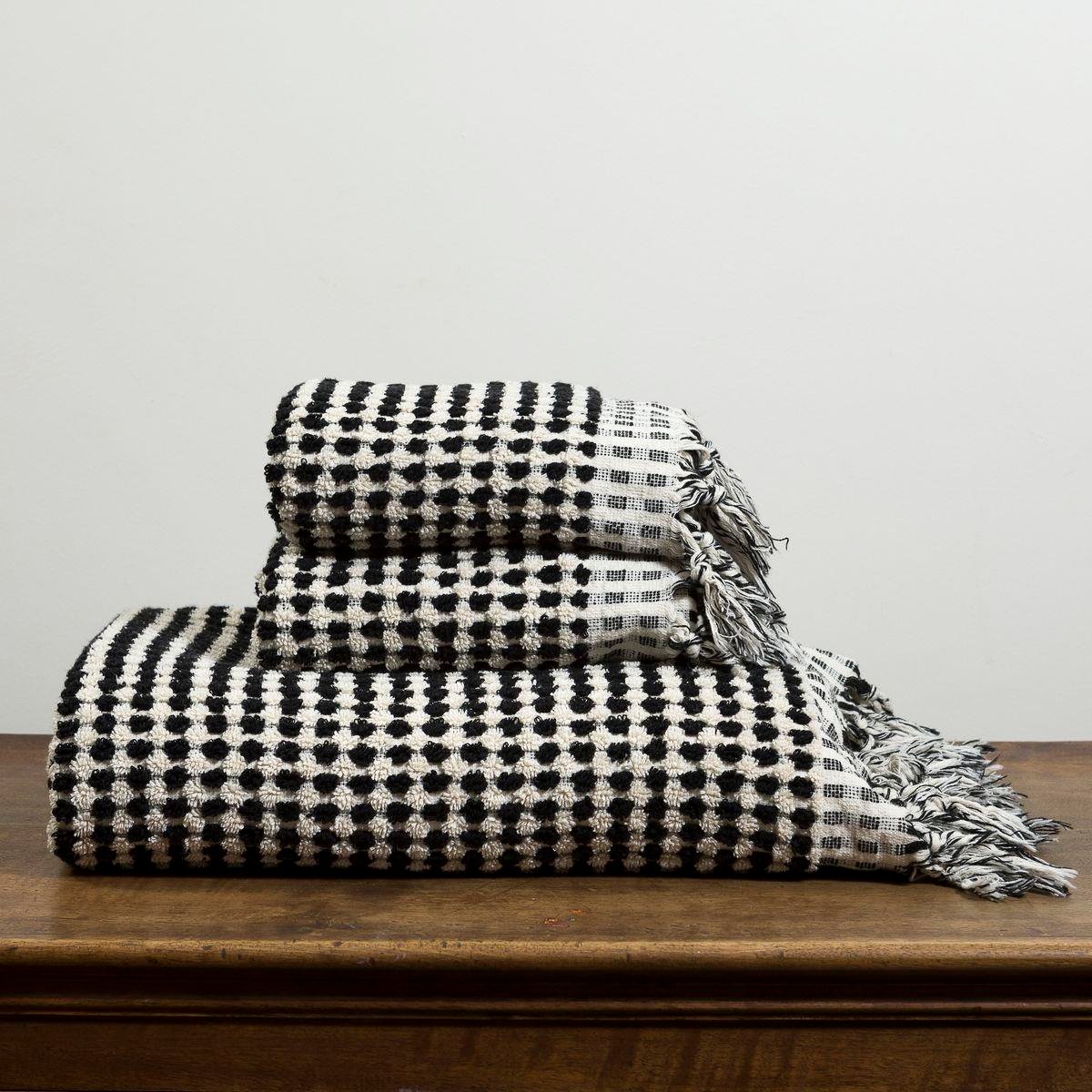 Pompom Towel Natural - Black