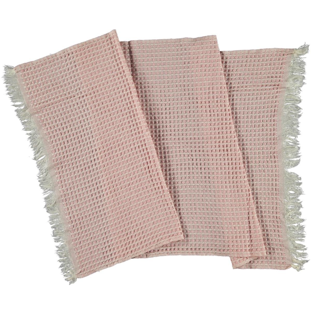 Sepet Waffle Peşkir Gül Pembe