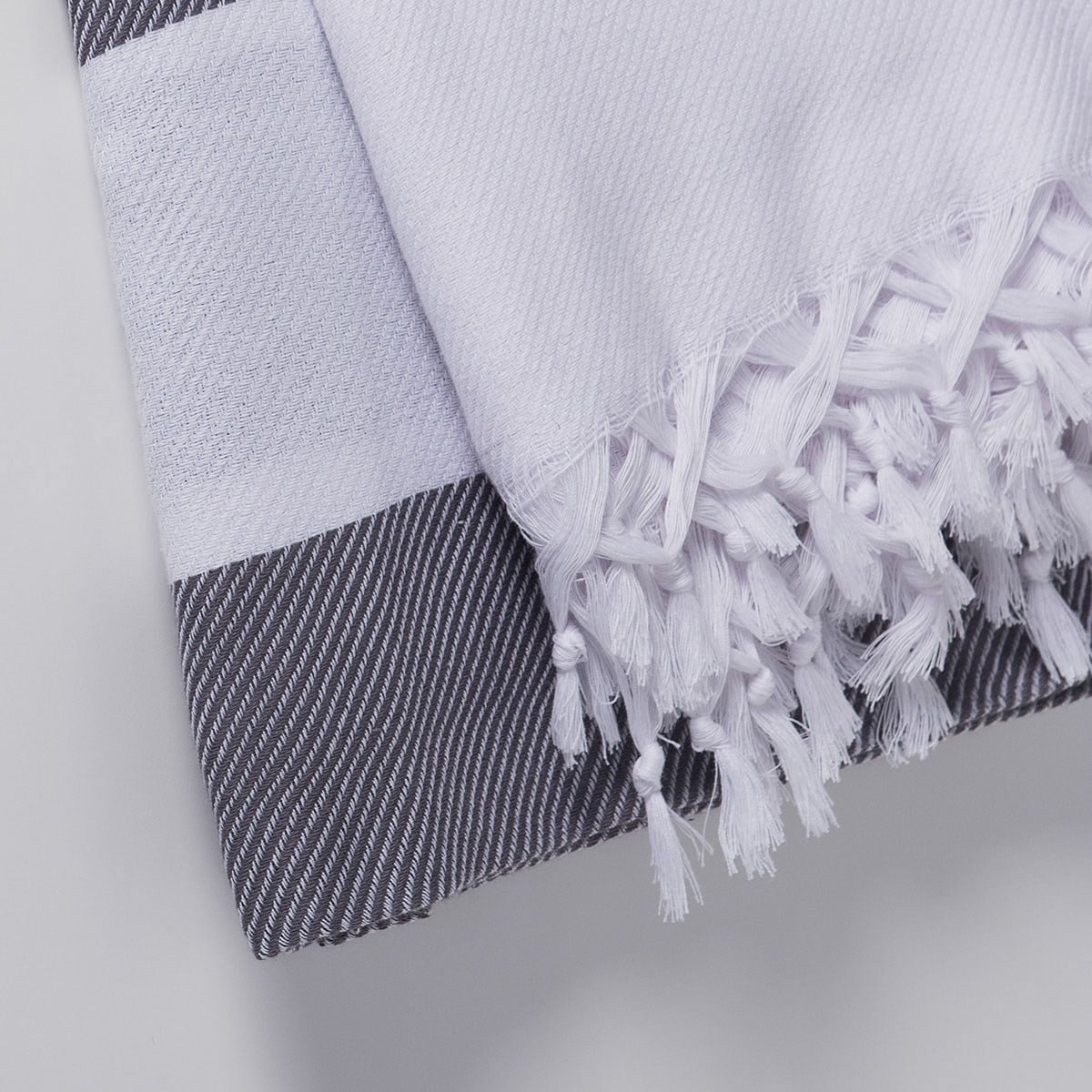 Soho Throw White - Dark Grey