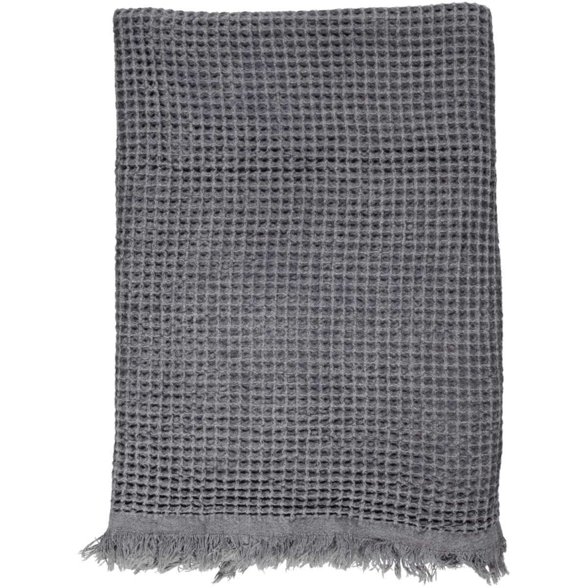 Stone Waffle Throw Dark Grey