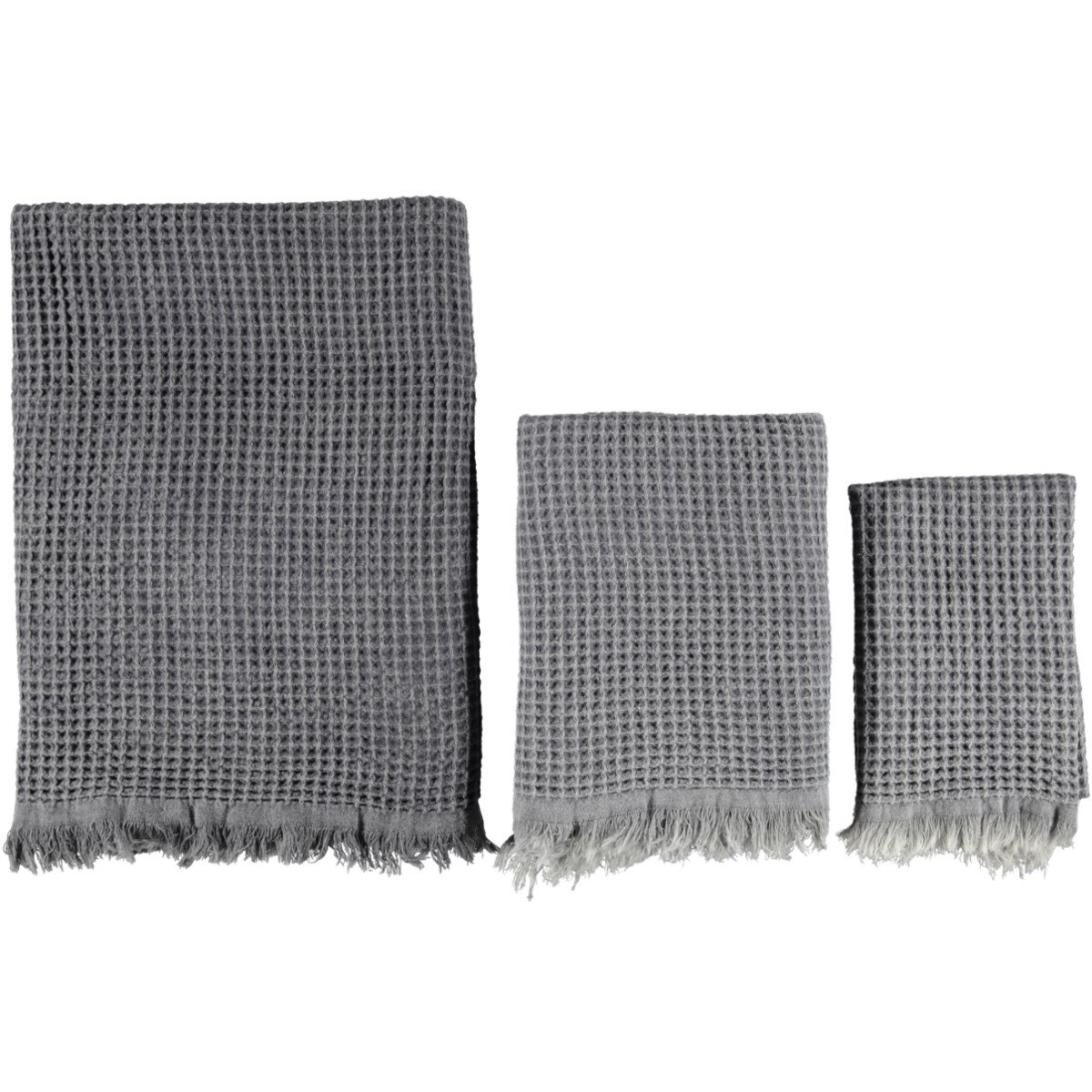 Stone Waffle Throw Dark Grey