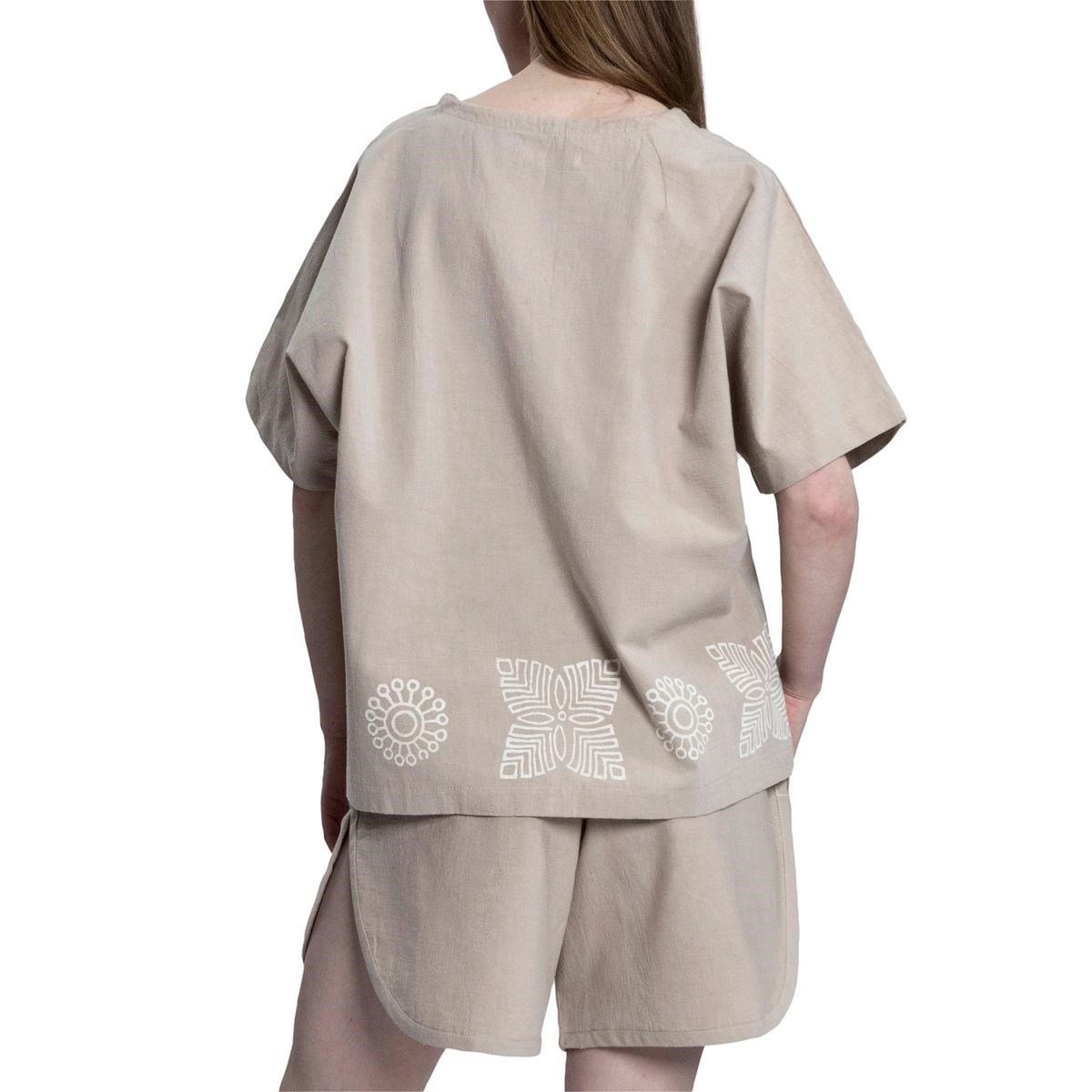 Stone Printed Blouse Taupe